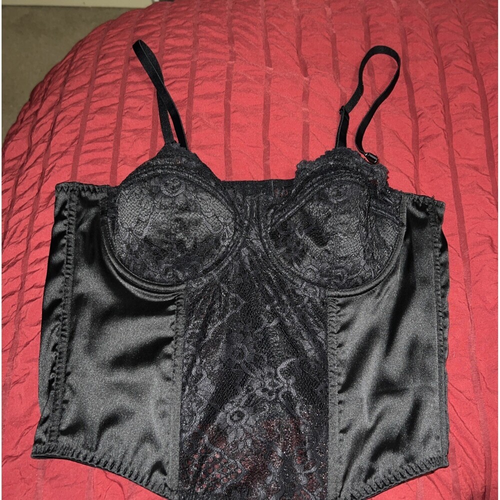 Women’s Black Corset Lace Cami Cropped Party Club XL Sincerely Jules NWT